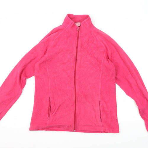 SHAMP Women's Pink Basic Fleece Jacket, Size 10, Full Zip