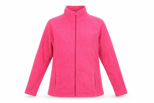 Front view of SHAMP Women's Pink Basic Fleece Jacket, size 10, Full Zip