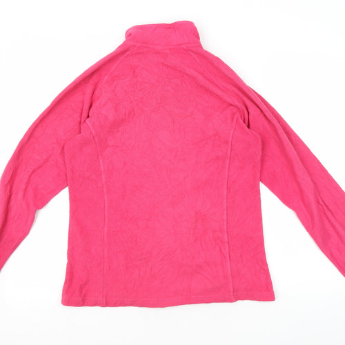 SHAMP Women's Pink Basic Fleece Jacket, Size 10, Full Zip