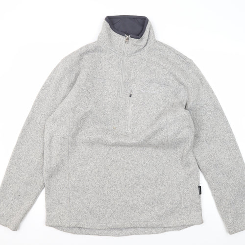 Technicals Men's Grey 1/2 Zip Fleece Sweatshirt, Size S