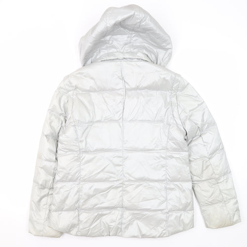 Lands' End Women's Silver XS Puffer Jacket - Petites