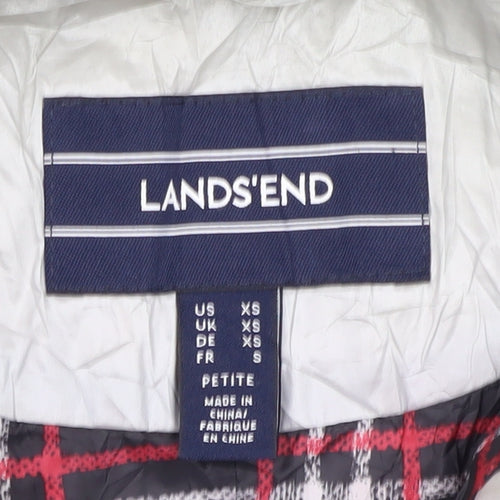 Lands' End Women's Silver XS Puffer Jacket - Petites