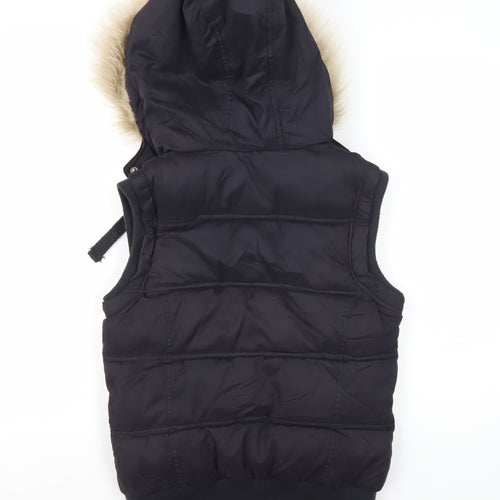 New Look Women's Black Puffer Waistcoat, Size 10, Hooded, Casual