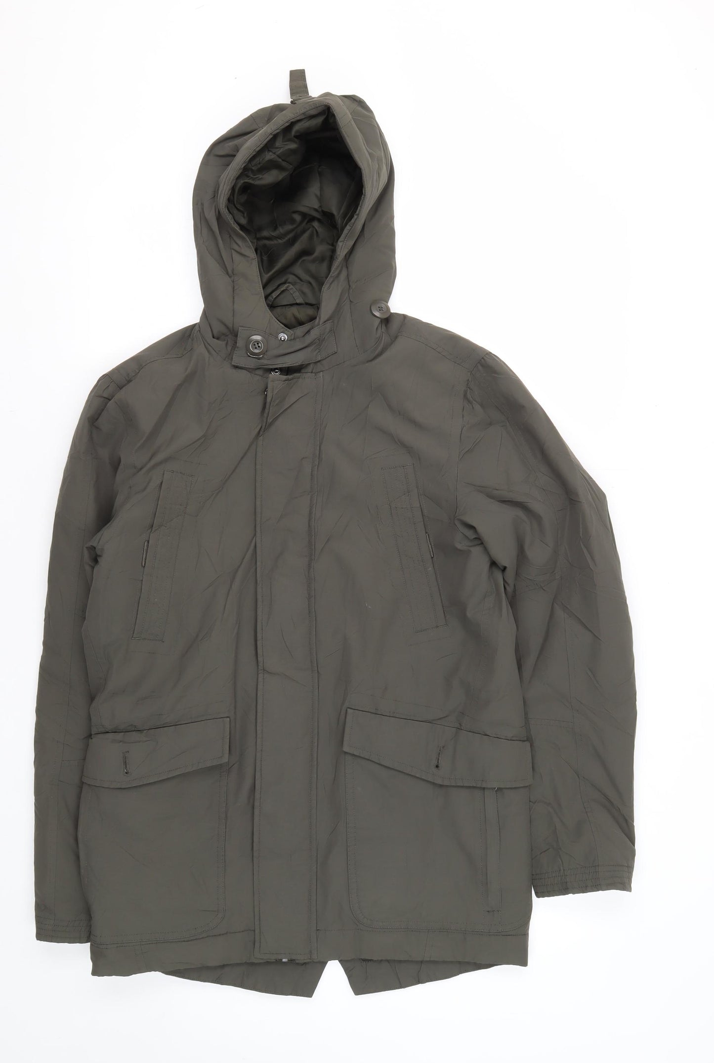 Next Men's Green Parka XS Hooded Casual Jacket