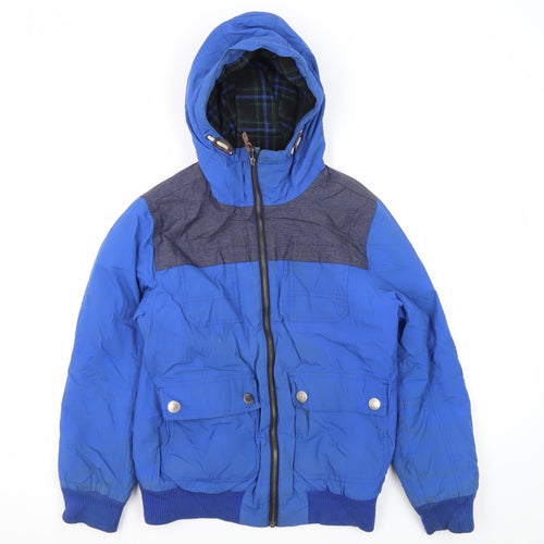 Next Boys Blue Basic Hooded Jacket, 11 Years, Winter Wear