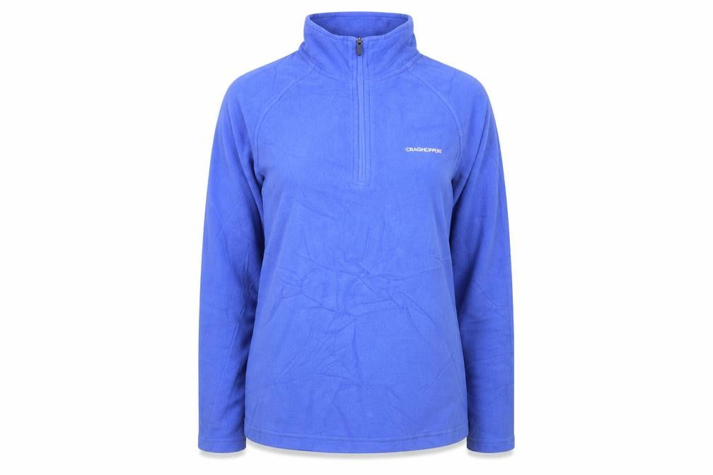 Front view of Craghoppers Women's Blue 1/2 Zip Fleece Jacket, size 8