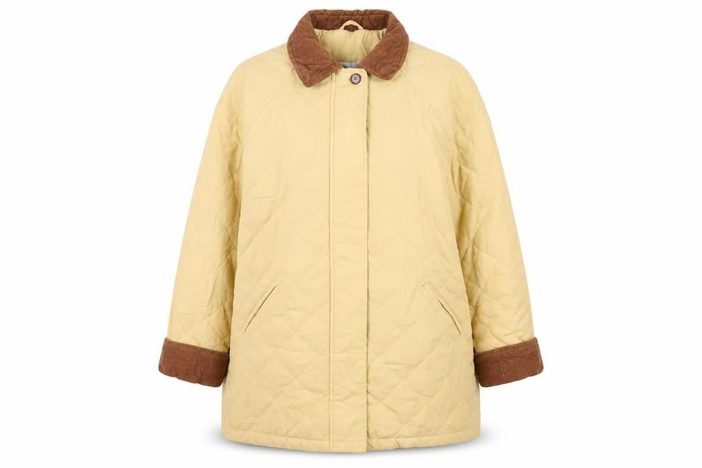 Front view of Rossetti Women's Beige Quilted Coat, size 14