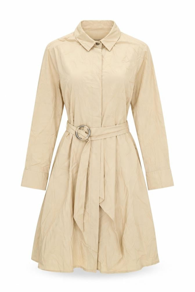 Front view of Violeta by MNG Women's Beige Trench Coat, size 16