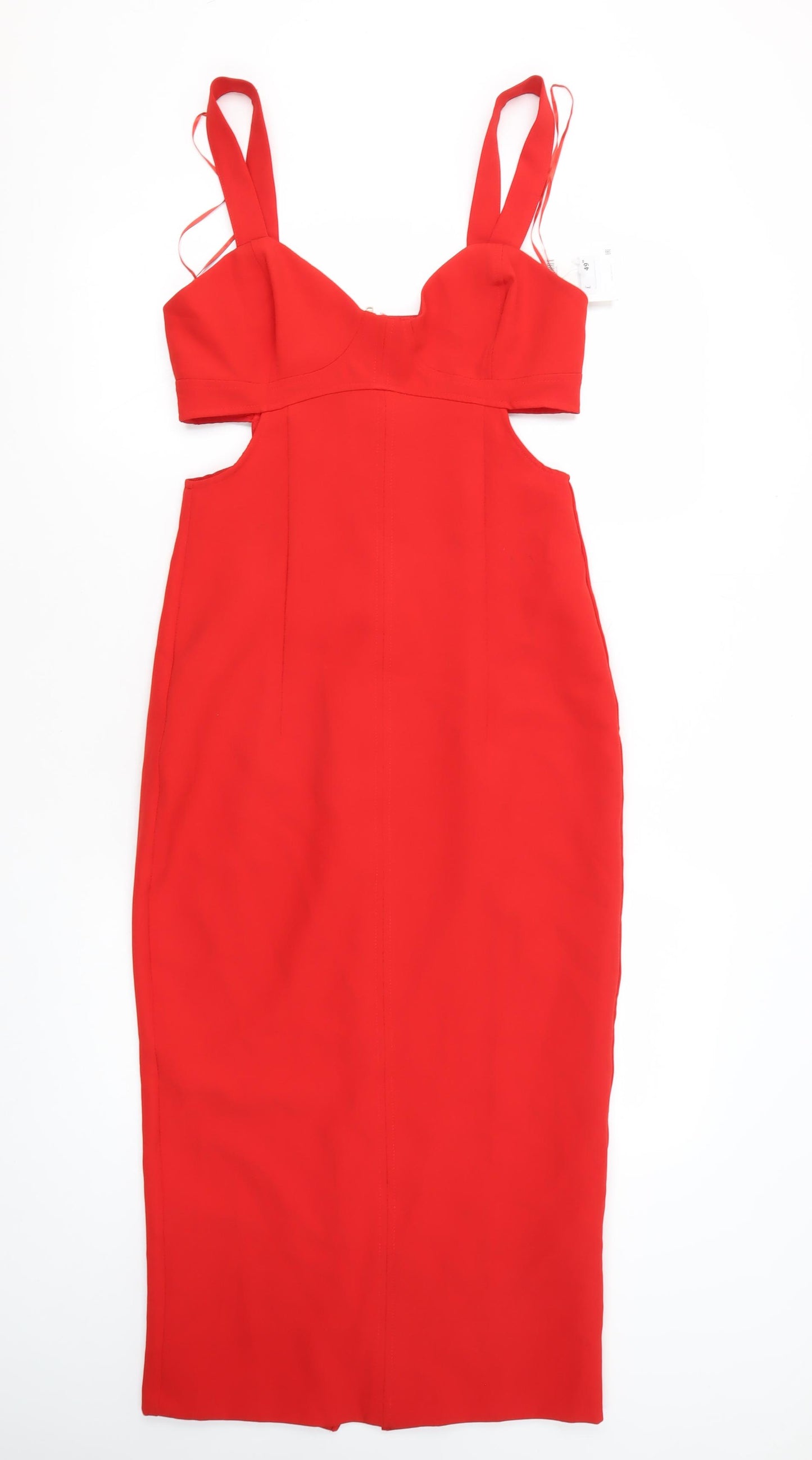 Zara Women's Red Midi Bodycon Dress Size M