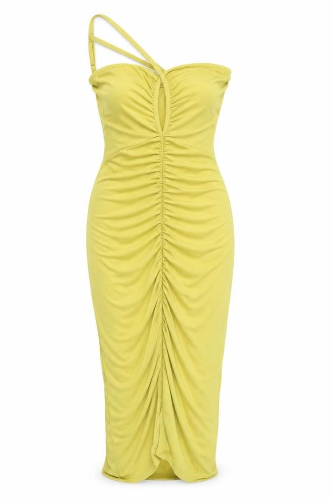 H&M Women's Green Ruched Bodycon Dress Size 12