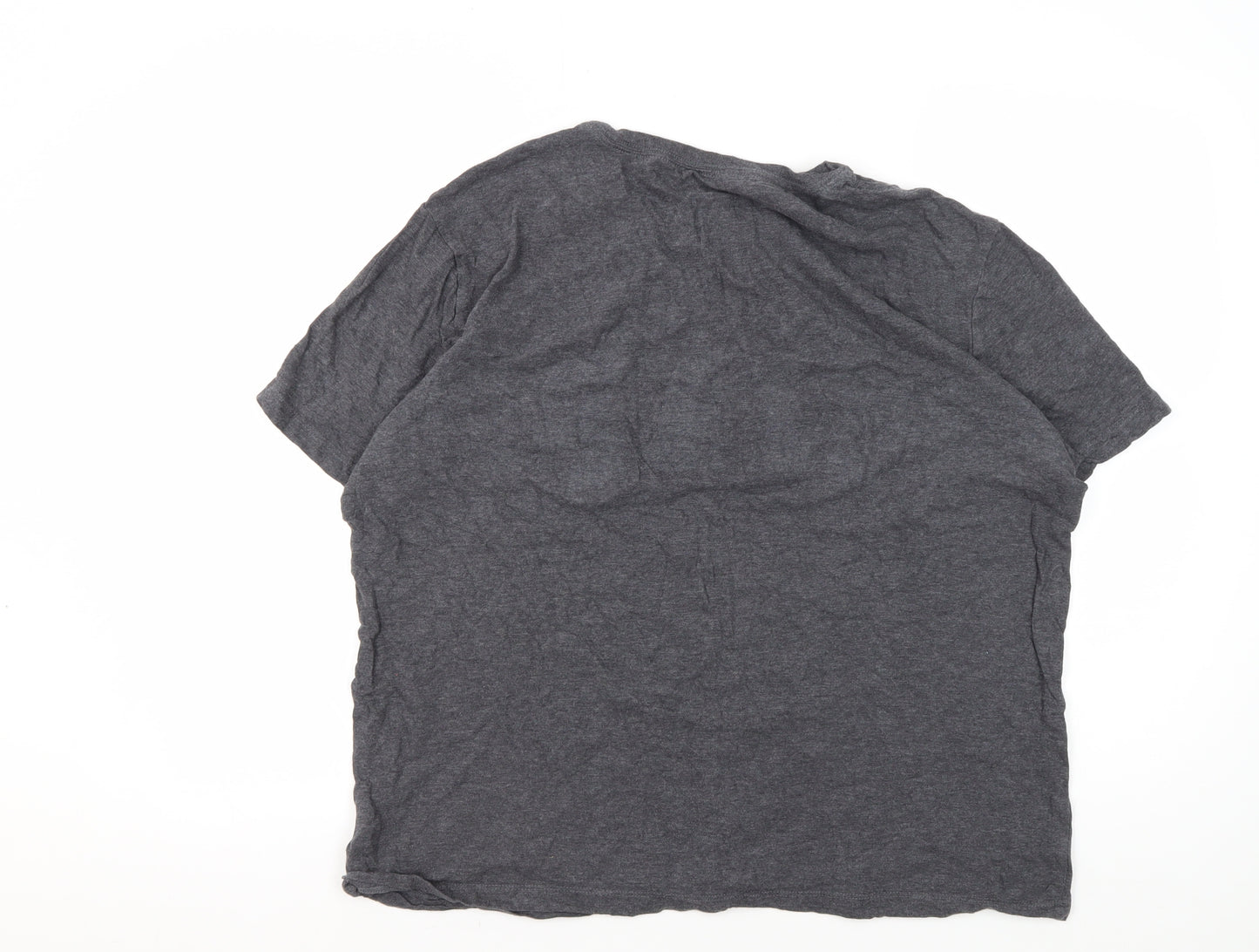 Gap Men's Grey College Logo T-Shirt, Size L, Cotton Jersey