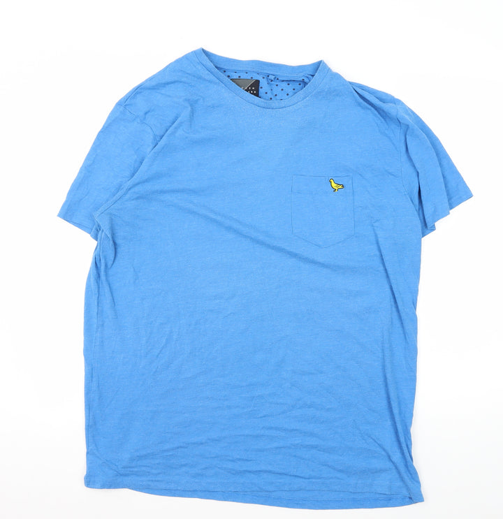 Broken Standard Men's Blue T-Shirt 2XL Crew Neck Regular Fit