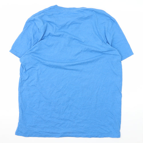 Broken Standard Men's Blue T-Shirt 2XL Crew Neck Regular Fit