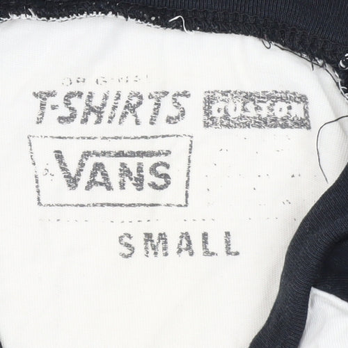 Vans Men's 3/4 Sleeve T-Shirt, White/Black, S