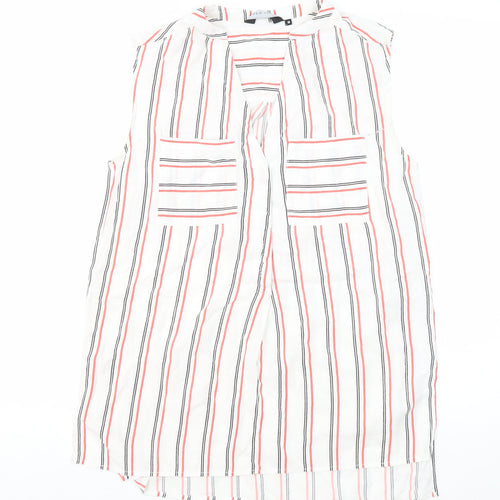 New Look Women's Striped Sleeveless V-Neck Blouse Size 10