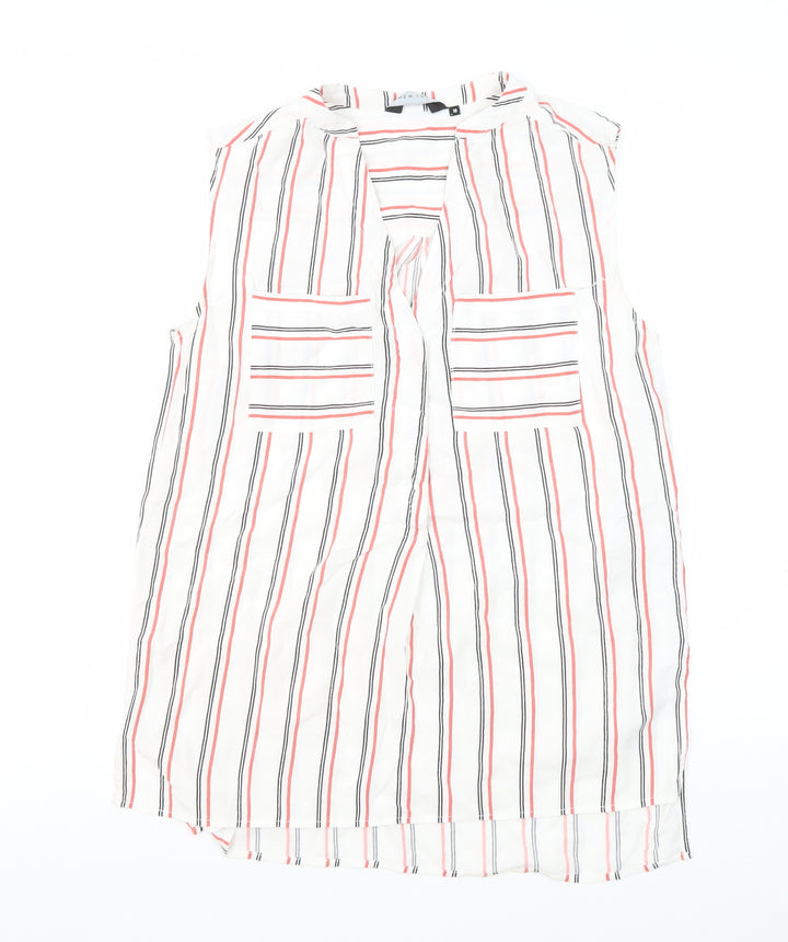 New Look Women's Striped Sleeveless V-Neck Blouse Size 10