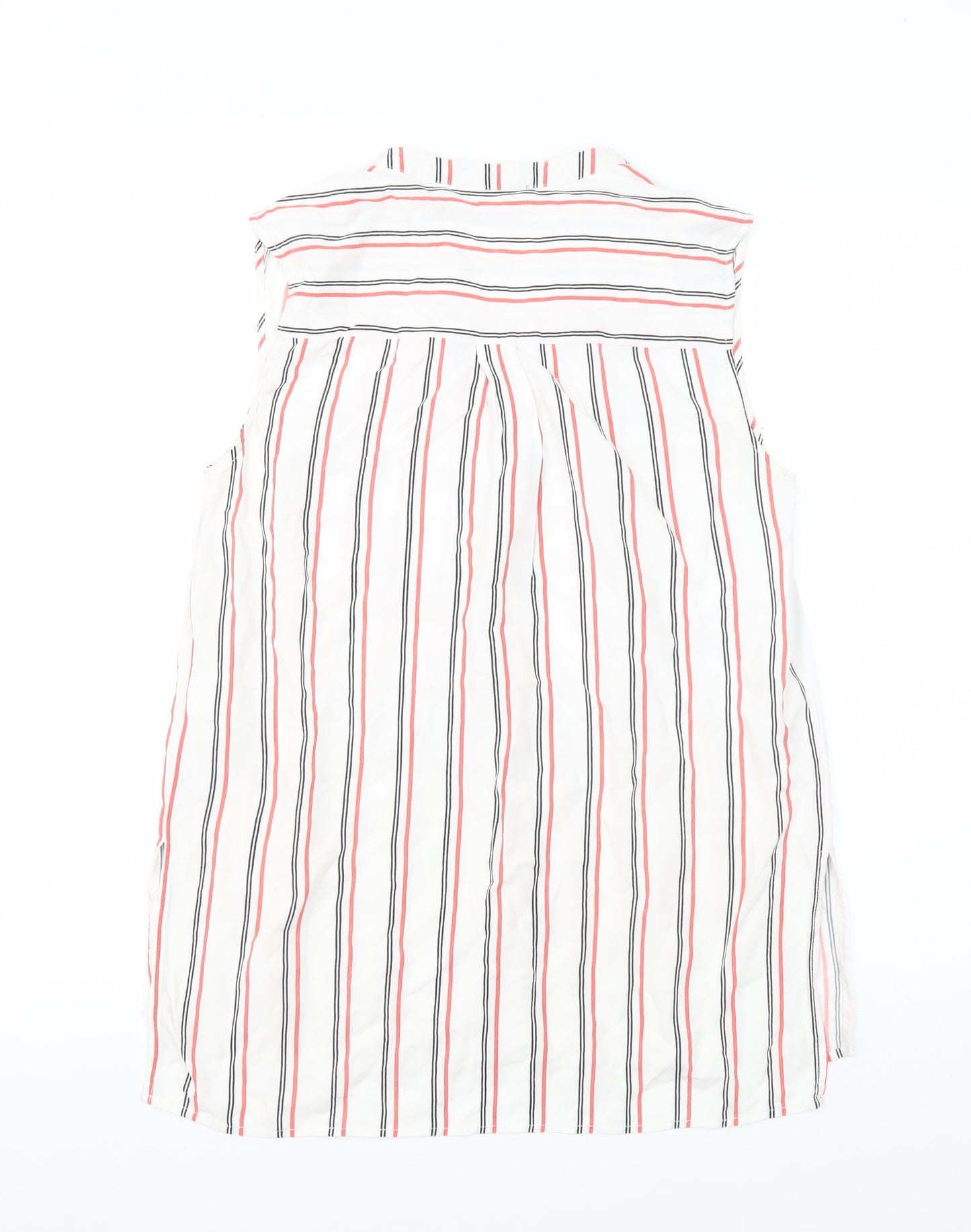 New Look Women's Striped Sleeveless V-Neck Blouse Size 10