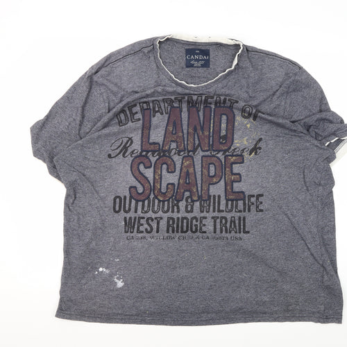 C&A Men's Grey Outdoor Graphic Regular Fit T-Shirt 2XL