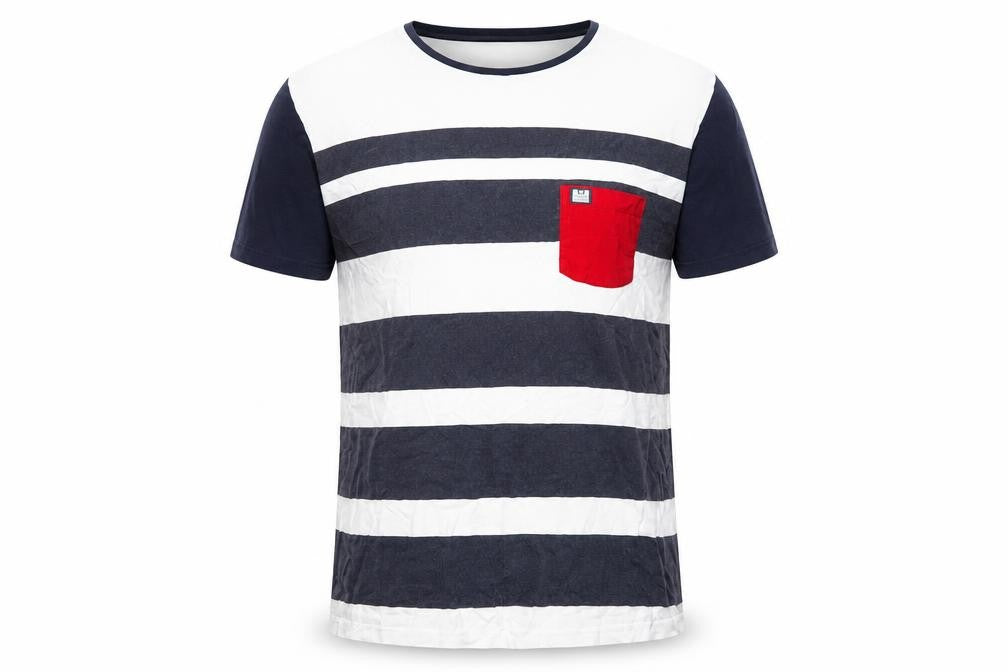 Front view of Weekend Offender Men's XL Striped T-Shirt Multicoloured