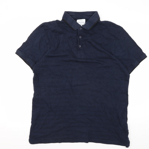 Peter Werth Men's Blue XL Polo Shirt, Short Sleeve, Cotton