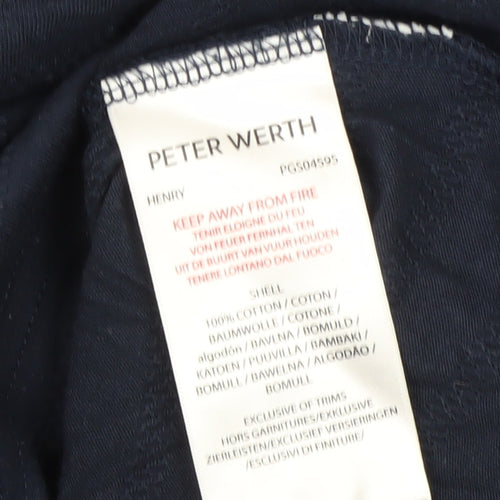 Peter Werth Men's Blue XL Polo Shirt, Short Sleeve, Cotton