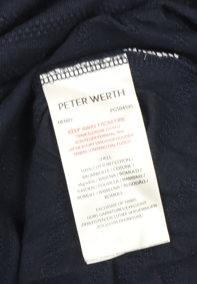 Peter Werth Men's Blue XL Polo Shirt, Short Sleeve, Cotton