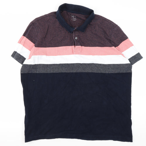 Marks and Spencer Men's XL Multicoloured Striped Polo