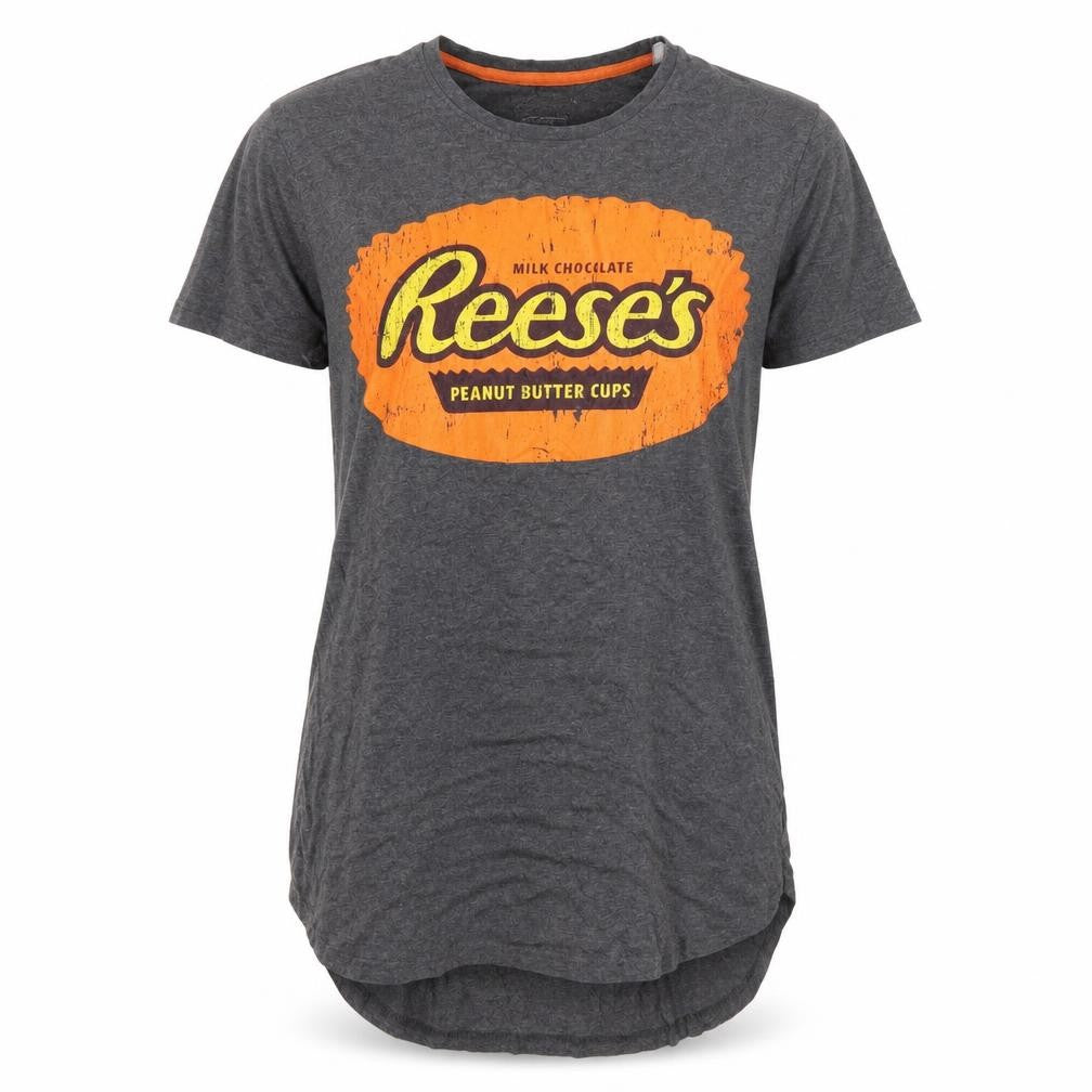 Front view of Reese's Women's Grey Graphic Nightshirt, Large, Comfortable
