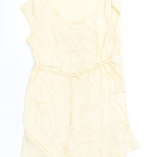 Topshop Women's Beige Shift Dress Size 12, Casual Summer