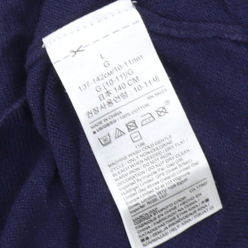 Gap Girls Blue Sequin Heart Pullover Jumper L