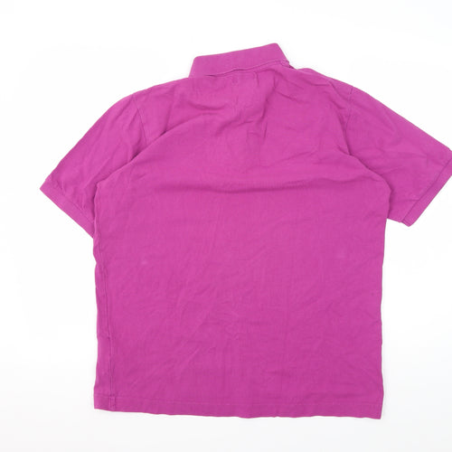 Kappa Men's Pink Polo - Large, Short Sleeve