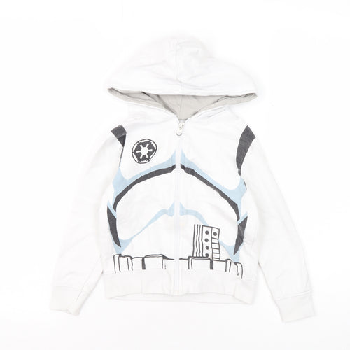 Star Wars Boys White Full Zip Hoodie 4-5 Years Graphic