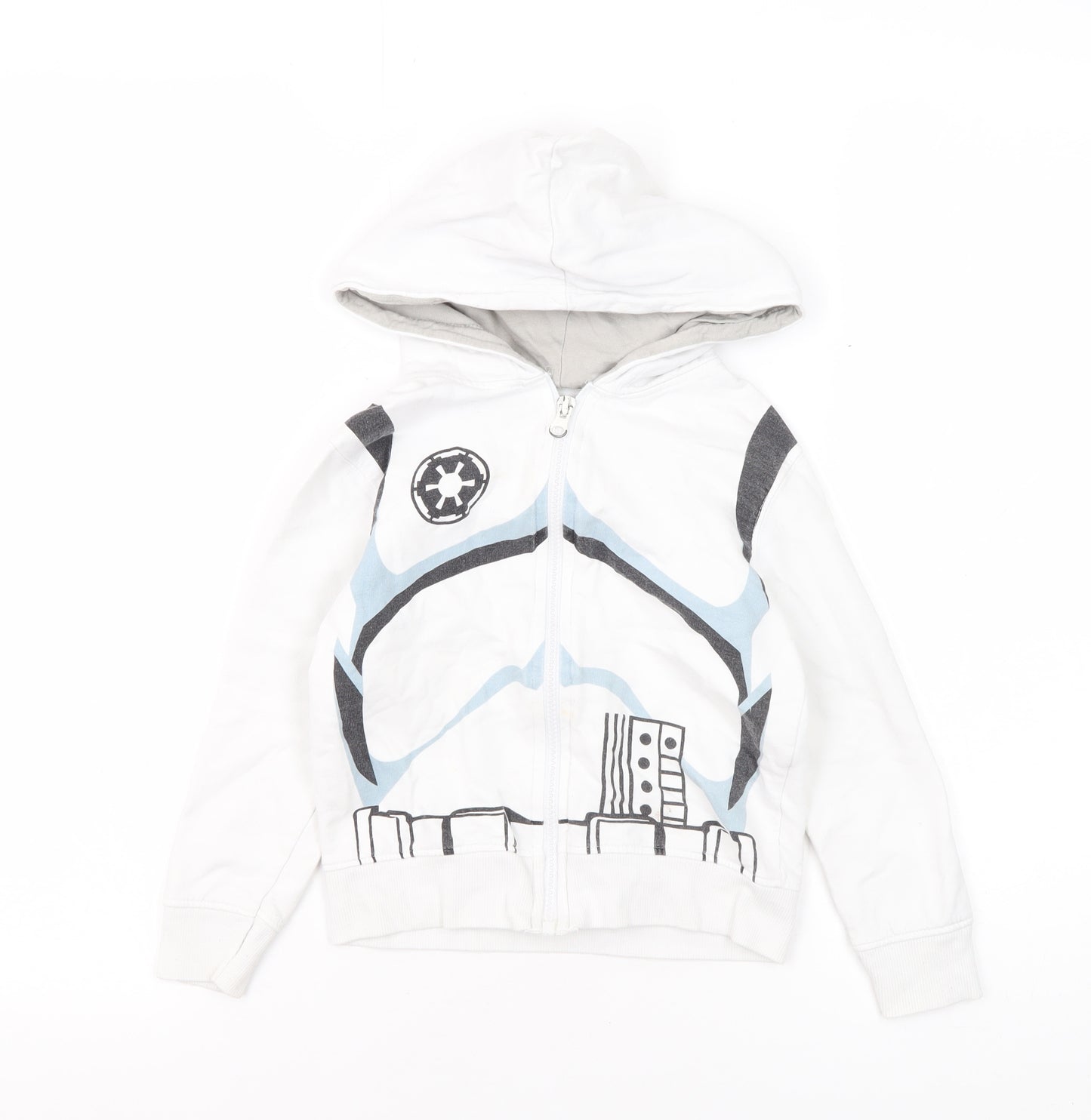 Star Wars Boys White Full Zip Hoodie 4-5 Years Graphic