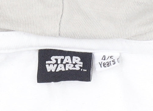 Star Wars Boys White Full Zip Hoodie 4-5 Years Graphic