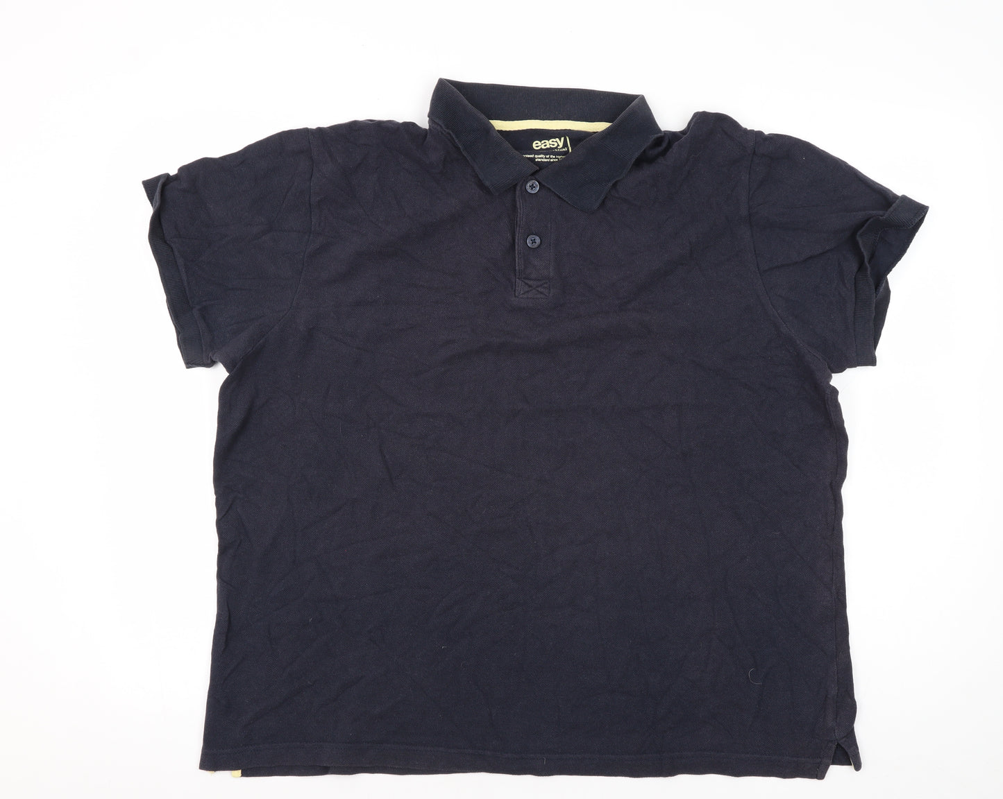 Easy Men's Blue XL Polo Shirt Short Sleeve Casual