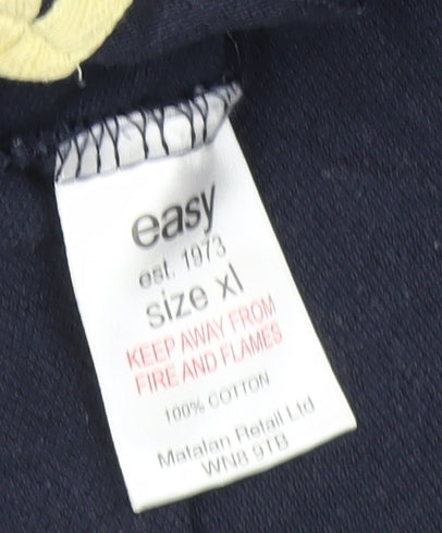 Easy Men's Blue XL Polo Shirt Short Sleeve Casual