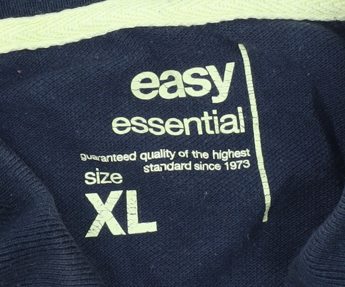 Easy Men's Blue XL Polo Shirt Short Sleeve Casual