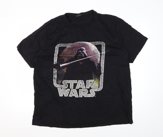 Star Wars Black T-Shirt 2XL Men's Movie Graphic Cotton