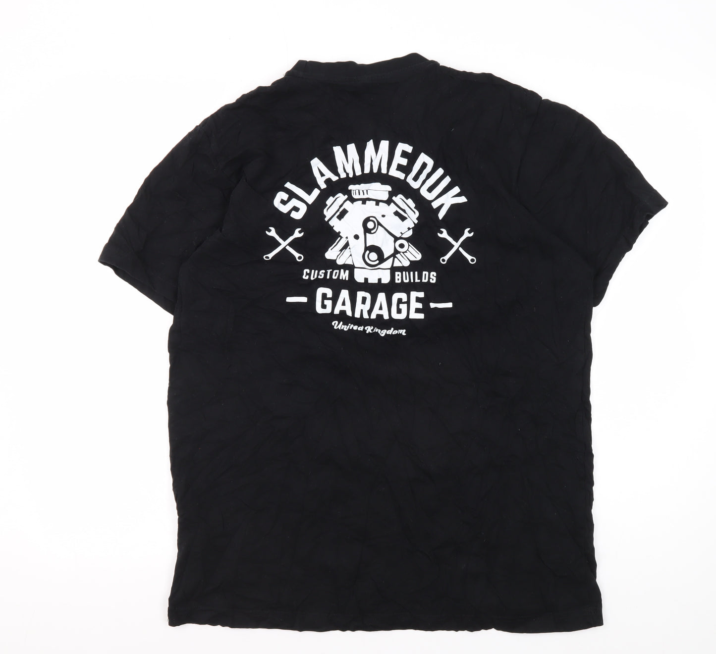 SLAMMEDUK Men's Black XL Graphic Cars T-Shirt