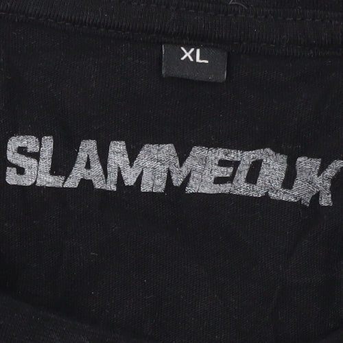 SLAMMEDUK Men's Black XL Graphic Cars T-Shirt