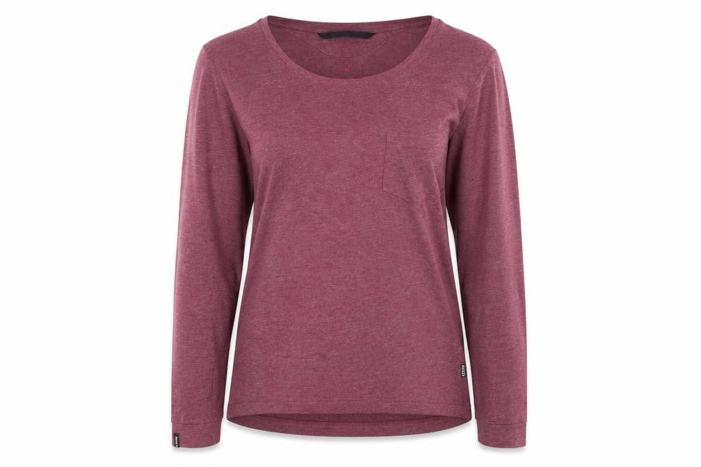Front view of Surfing Elements unisex red long sleeve knit t-shirt m