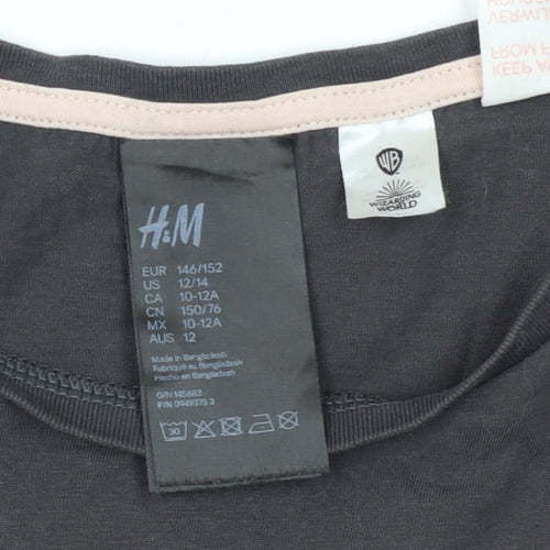 H&M Teens Black Harry Potter T-Shirt Size 12