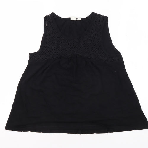 Gap Women's Black Tank Top, 2XS, Sleeveless Crochet