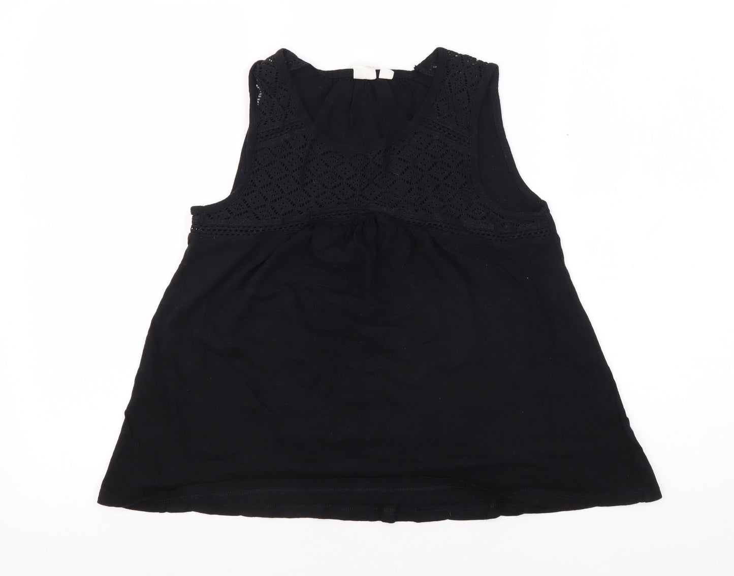 Gap Women's Black Tank Top, 2XS, Sleeveless Crochet