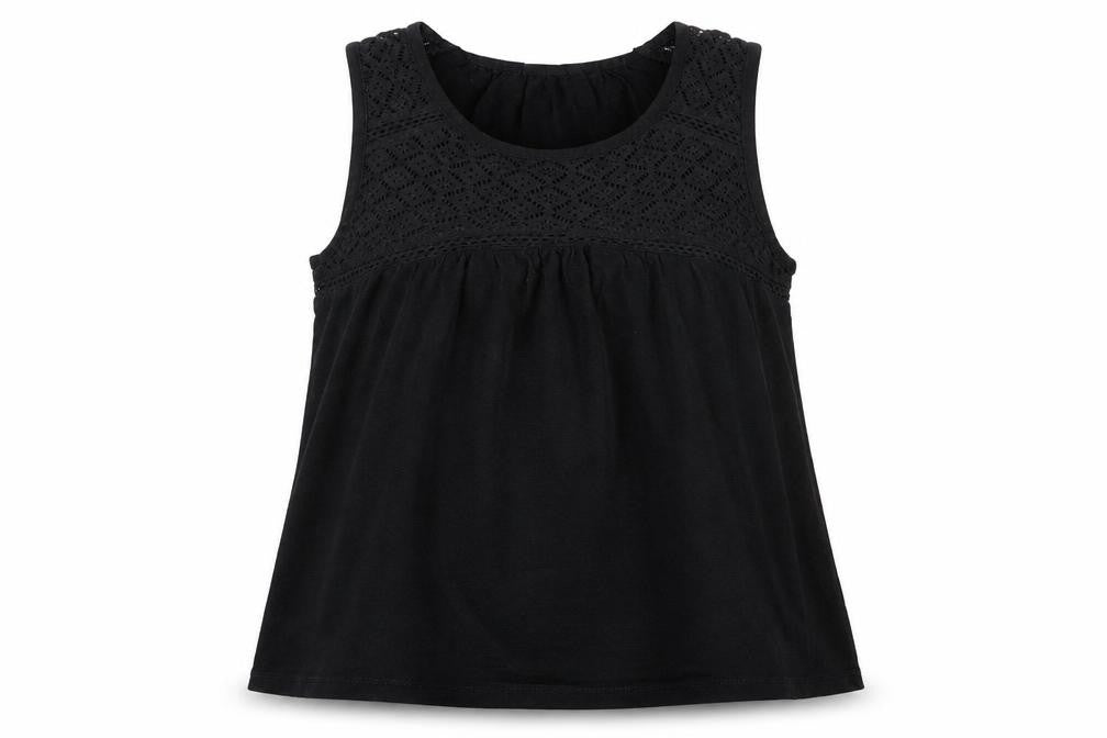 Gap Women's Black Tank Top, 2XS, Sleeveless Crochet