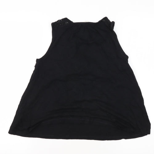 Gap Women's Black Tank Top, 2XS, Sleeveless Crochet