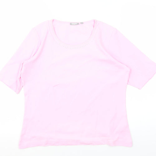 Rabe Women's Pink Basic T-Shirt - Size 8 Short Sleeve