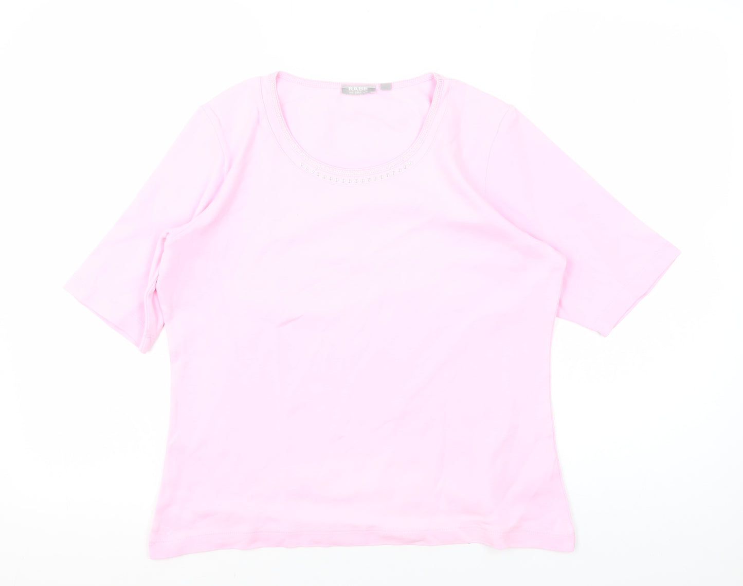 Rabe Women's Pink Basic T-Shirt - Size 8 Short Sleeve