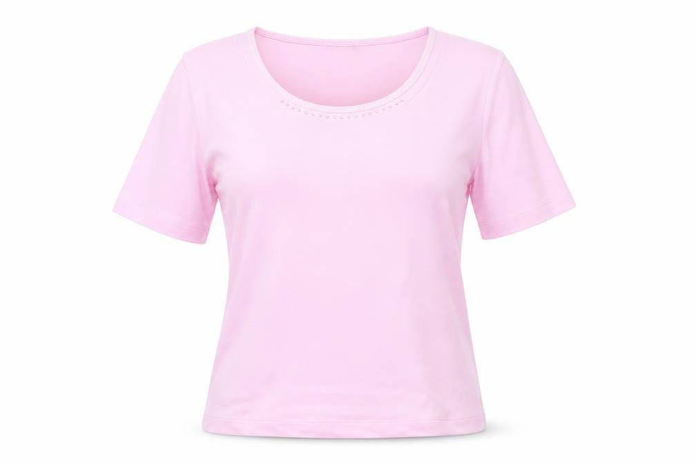 Front view of Rabe Women's Pink Basic T-Shirt -, size 8, Short Sleeve