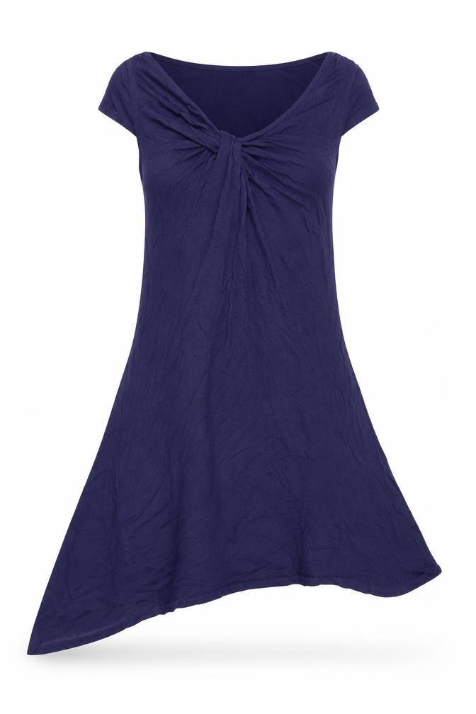 Front view of Bluh Sculpt Women's Asymmetric Blue Dress, size 8